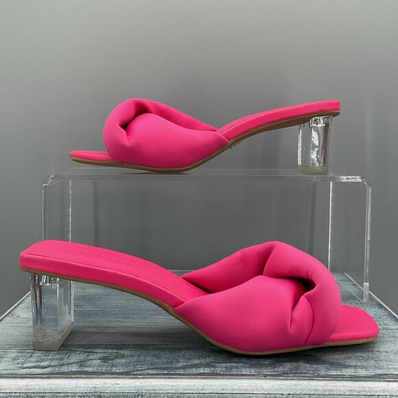Open Edit Women’s Cleo Translucent Heel Sandals Pink Size 5M - Picture 1 of 10
